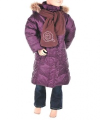 Hawke & Co. Girls Apres Ski Full-Length Parka with Scarf (Sizes 4 - 6X) - pansy, 6x