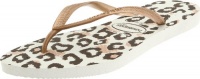 Havaianas Women's Slim Animals Flip Flop,White/Rose,39/40 BR (US Womens 9-10)