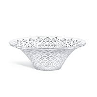 Exclusive to Bloomingdale's, this dimensional bowl from Lalique is hand crafted of sparkling crystal in a repeating clover pattern adapted from Venetian architecture.