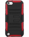 3-in-1 Duo Armor Case and Holster for iPod Touch 5th Generation - Red/Black (Package include a HandHelditems Sketch Stylus Pen)