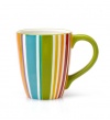 Clay Art Floral Stripe Striped Mug, Set of 4