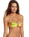 Trina Turk Women's Lavascape Buckle Front Bandeau, Tangerine, 8