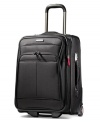 Sleek, slender & streamlined, this suitcase is built ultra-lightweight to take on trips with confidence and ease. An expandable design features multiple interior & exterior pockets for stashing accessories & travel essentials, plus an interior door with mesh and wet pack pockets. 10-year warranty.