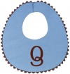 Princess Linens Bon Bon Bib Baby Blue with Brown Trim-Q