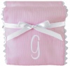 Princess Linens Garden Pique Burp Pad Set - Light Pink with White Rick Rack Trim-G