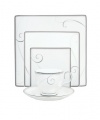 Noritake Platinum Wave Square Place Setting, 5-Piece, White