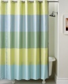 Add a splash of color to your bath with the Encore Stripe shower curtain from Martha Stewart Collection. Thick horizontal stripes are fresh and contemporary in cool, warm and gray tones.