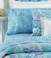 Lauren by Ralph Lauren Bedding Jamaica Blue Herringbone Flat Sheet KING