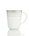 Bands of platinum go round and round on Charter Club's Infinity mug for a look of timeless splendor. Simply brilliant in lustrous white porcelain, it makes any occasion special. (Clearance)