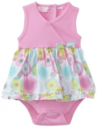 Kids Headquarters Baby-girls Newborn Take Me Home Sleeveless Romper with Print Skirt, Lilac, 3-6 Months