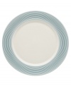 This charming porcelain accent plate features a seven-ringed border. Mix and match with other Tin Can Alley Blue pieces for a subtly varied table setting.