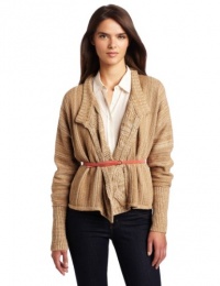 Calvin Klein Jeans Women's Fit And Flare Cardigan Sweater, Vicuna, X-Large