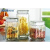 SET OF 3 SQUARE RIBBED CANISTERS