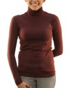 Polo Ralph Lauren Women's Long Sleeve Pima Cotton Turtleneck Shirt Maroon-Small