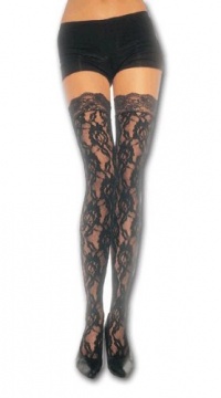 Rose Lace Stockings Thigh High With Lace Top Leg Avenue