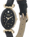 Armitron Women's 753248BKBK NOW Diamond Accented Gold-Tone Black Leather Watch