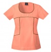 Baby Phat Fashionable Scoop Neck Scrub Top with Contrast Piping (Peach Serenade 3X)