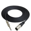 GLS Audio 12ft Patch Cable Cords - XLR Male To 1/4 TRS Black Cables - 12' Balanced Snake Cord - SINGLE