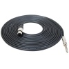 GLS Audio 25 feet Mic Cable Cords - XLR Female to 1/4-Inch TS Black Cables - 25 feet Mono Mike Snake Cord