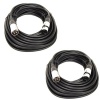 GLS Audio 50ft Mic Cable Patch Cords - XLR Male to XLR Female Black Microphone Cables - 50' Balanced Mike Snake Cord - 2 PACK