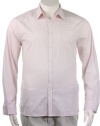 Kenneth Cole Men's White Micro Stripe Long Sleeve Button Down Shirt, XX-Large