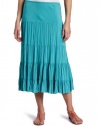 Karen Kane Women's Crushed Tiered Skirt, Turquoise, X-Small