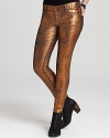 Flaunting metallic bronze, these Current/Elliott jeans illuminate the night for the season's hautest trend.