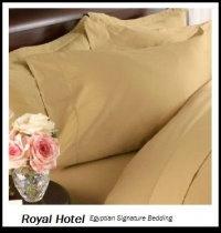 Royal Hotel's Solid Gold 800-Thread-Count 4pc King Bed Sheet Set 100-Percent Egyptian Cotton, Sateen Solid, Deep Pocket