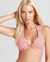 Preppy stripes prove a shore bet with this bikini bottom from Lauren by Ralph Lauren. The cut is utterly flattering -- gold ring detailing adds a hint of glitz.