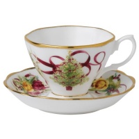 Old Country Roses Christmas Tree Teacup and Saucer Set