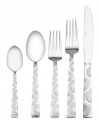 Round out a modern table setting with whimsical Wheels Frost flatware from International Silver. A funky geometric pattern shapes service for four in casual stainless steel.