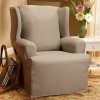 Sure Fit 139726246_SAGE Duck Solid Wing Chair Slipcover, Sage