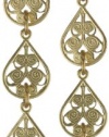 Privileged NYC Gold plated Filigree Triple Fan Dangle Earrings 2