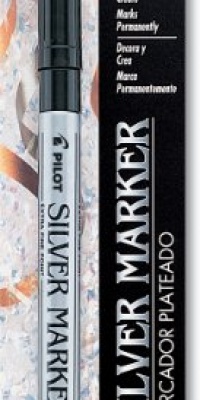 Pilot Silver Ink Permanent Marker, Extra Fine Point (41600)