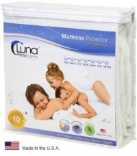 King Size Luna Premium Hypoallergenic 100% Waterproof Mattress Protector - 10 Year Warranty - Made In The USA