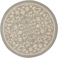 Area Rug 5x5 Round Transitional Grey - Natural Color - Safavieh Courtyard Rug from RugPal