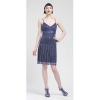 Sue Wong Womens Size 4 Sapphire Strappy Beaded Fitted Cocktail Dress