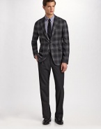 A modern-day must that embodies your unique sartorial style: a bold windowpane design mixes with subtle lavender detail for ultimate work-to-weekend versatility. Three button rolls to a two-button closure Notch lapel Chest ticket pocket Waist flap pockets About 28¾ from shoulder to hem 69% polyester/29% viscose/2% elastane Dry clean Made in Italy 