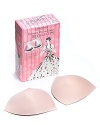 Fashion Forms Ultimate peel and stick bra cups. Reusable foam bra cups that magically stick to your clothing- not your skin!! The special adhesive coating holds the cups securely in place until you're ready to take them out. Self supportive, self adhesive, skin friendly. Adds at least a full cup size to your bust line. Can be worn 100+ times. Smooth and seamless under clothing. Adhesive regenerates after each washing. Can be trimmed for perfect fit. 10 times lighter than silicone bras - inserts. Leaves no residue in your clothing. Easy wash and wear. So comfortable, you'll forget you have them on. Style #P6548