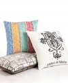 Modern allure! This bar III™ decorative pillow features a landscape of abstract foil print that adds extra flair and dimension to your bed.