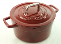 Red (Cranberry) Enameled Cast Iron 3 Qt. Round Dutch Oven Casserole