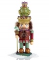 Tell a story with your holiday decor, starting with the Frog Prince. Toadstools on his staff and a creature in  his crown make this whimsical nutcracker the embodiment of Grimm's beloved fairy tale.