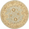 Safavieh Anatolia Collection AN556B Handmade Blue and Sage Hand-Spun Wool Round Area Rug, 4 Feet