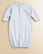 Pamper your little one with this soft, comfy and clever baby sack that converts to a coverall for easy dressing.Front button closure Snap bottom Legs have elastic cuffs Pima cotton Machine wash Imported Please note: Number of snaps may vary depending on size ordered. 