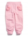 GUESS Kids Girls Fleece Pant with Chiffon Bow, PINK (12M)