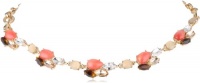 Anne Klein Burst and Bloom Gold-Tone Multi-Colored Frontal Necklace