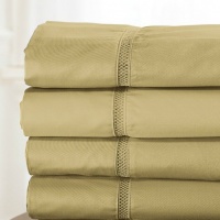 Lauren by Ralph Lauren Bedding; 600 Thread Count Regent Sateen TWIN Flat Sheet, Almond