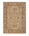 Inspired by the lyrical beauty of ancient Persian carpets, this rug features a field of flowers entwined in a curvilinear design with a warm palette of pumpkin, mauve and moss green against a soft beige ground. Woven of premium Opulon™ yarns to create a lavish pile with a rich, color-enhancing finish.