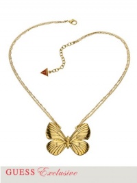 GUESS Gold-Tone Butterfly Necklace, GOLD