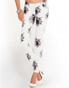 GUESS Kate Mod Sunflower-Print White Denim Leg